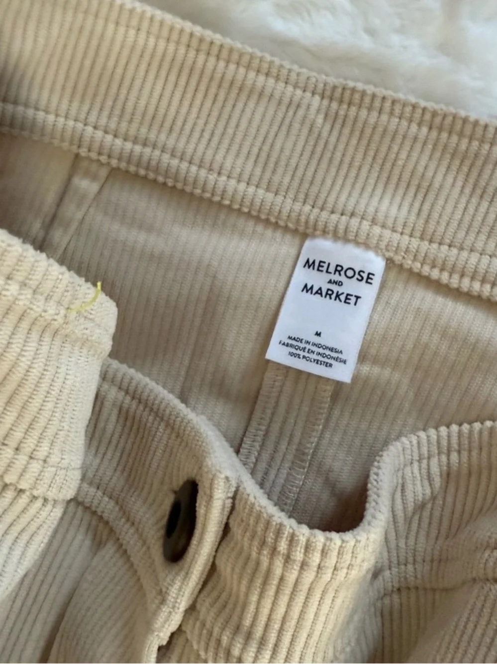NWT Melrose and Market Button Front Corduroy Beige Beach Mini Skirt